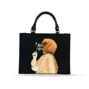 Hijab Girl Black Canvas Bag